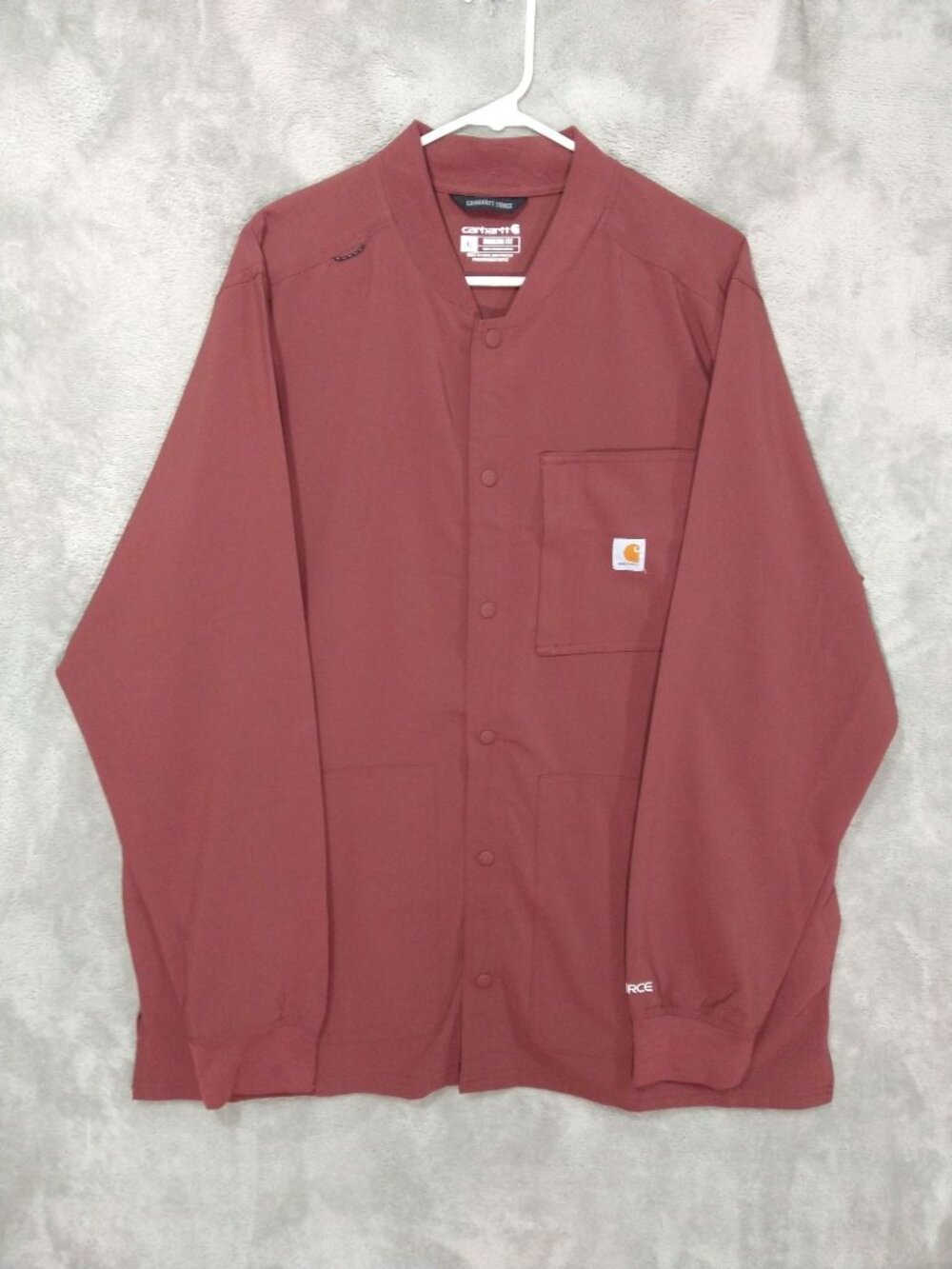 Carhartt Force Shirt Jacket Mens XL Red Cross Flex Shacket Button Up C86210